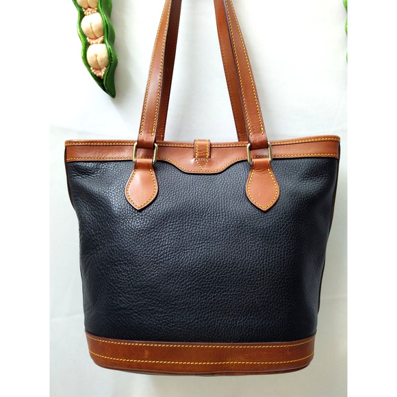 Dooney & Bourke Black Pebbled Leather Double Handles Tote Shoulder Bag - Picture 4 of 15